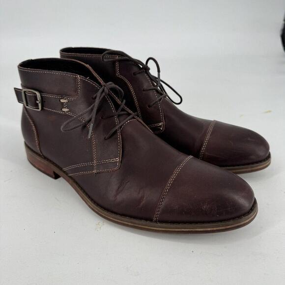 Johnston and Murphy boots mens 10.5 brown leather high top boots workwear office - Picture 2 of 8